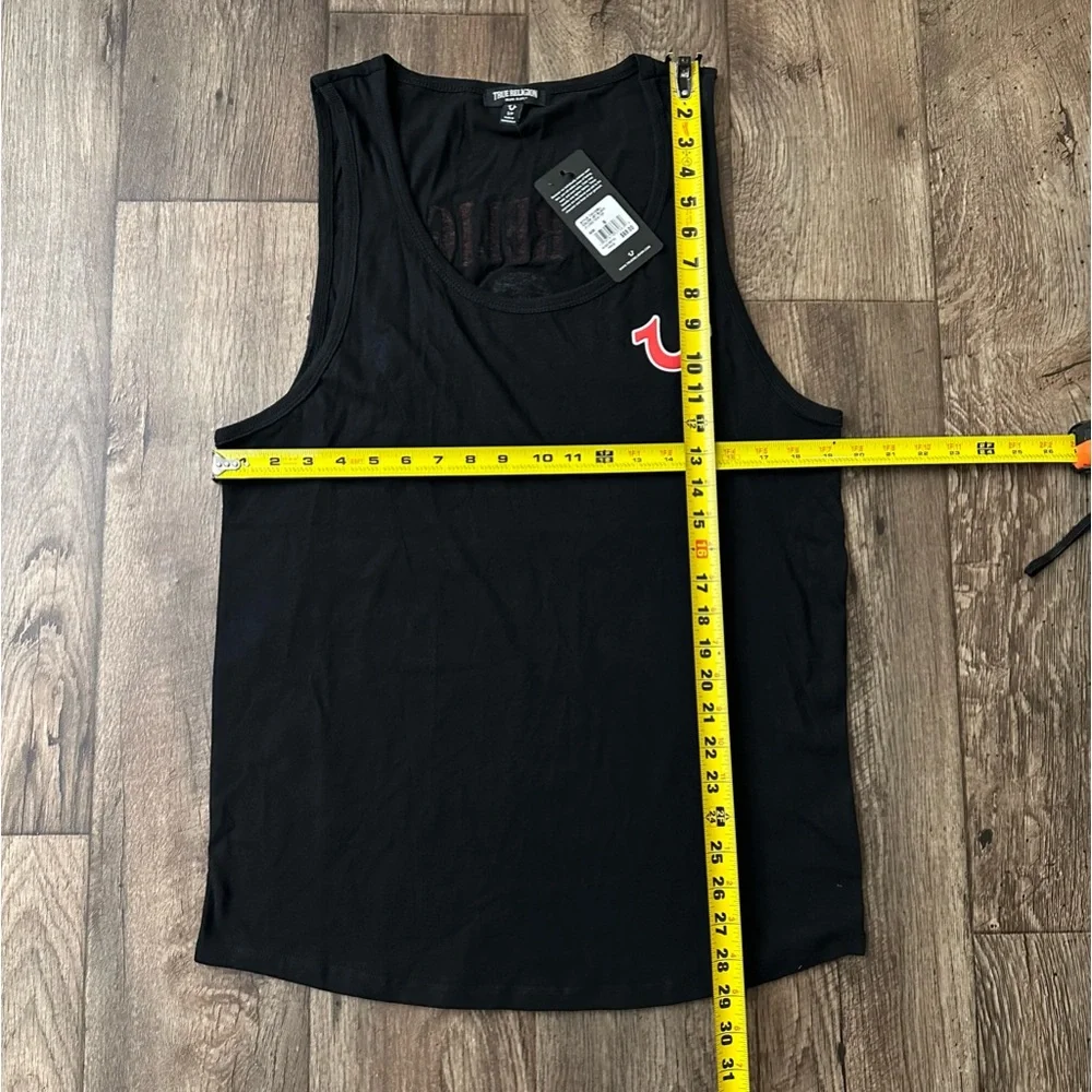 True Religion Jet Black JV Logo Tank Top Men’s Size S New With Tags Cotton